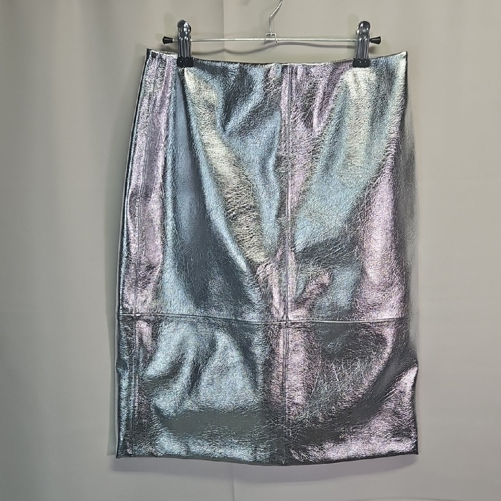 H&M Metallic Silver Pencil Skirt